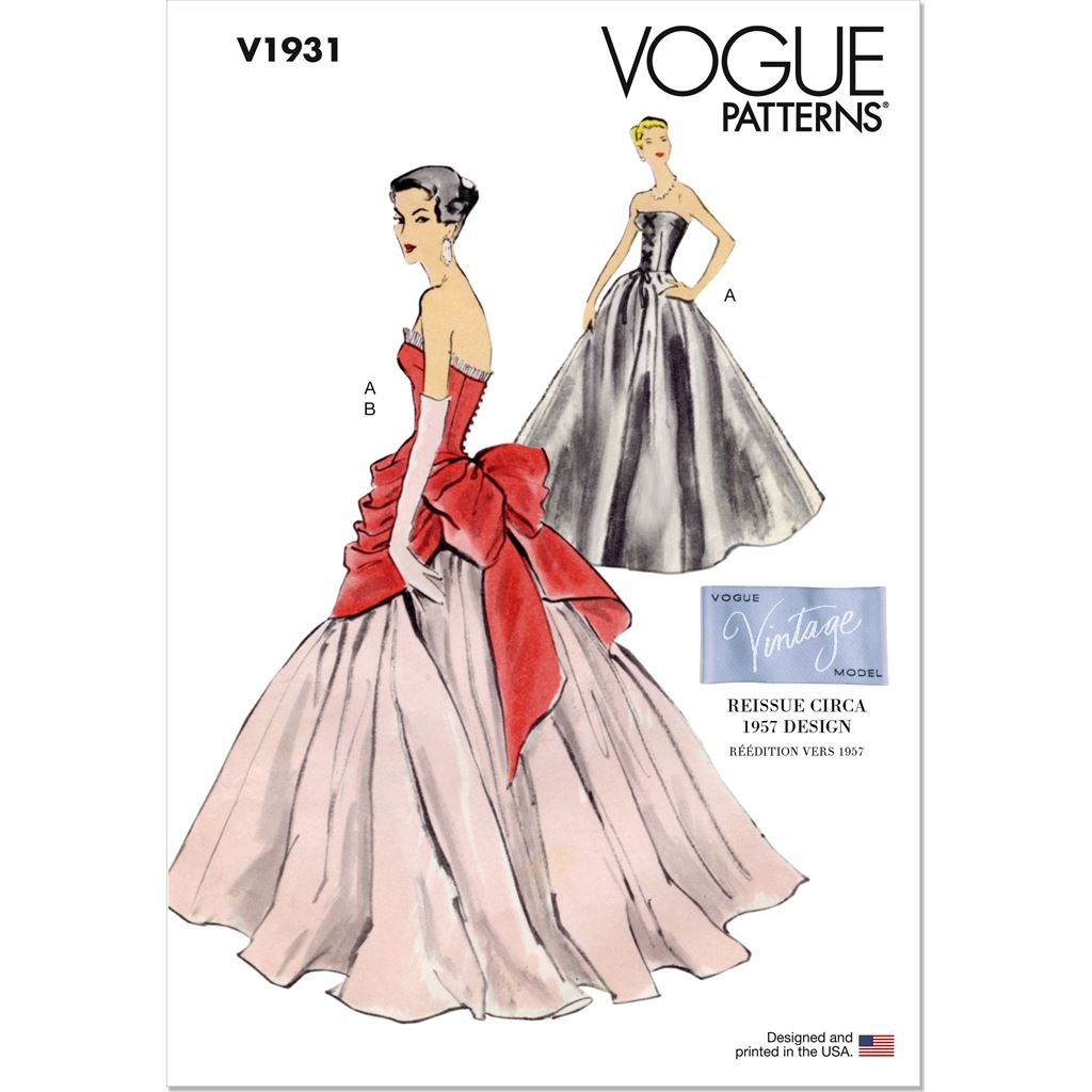 Vogue Pattern V1931 Misses Vintage Dress and Overbodice with Pannier 1931 Image 1 From Patternsandplains.com
