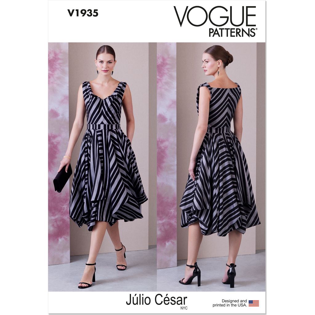 Vogue Pattern V1935 Misses Dress by Julio Cesar 1935 Image 1 From Patternsandplains.com