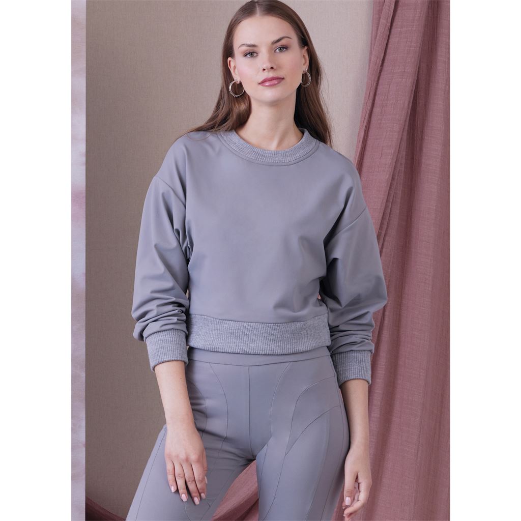 Vogue Pattern V1945 Misses Knit Tops and Leggings in Two Lengths 1945 Image 2 From Patternsandplains.com