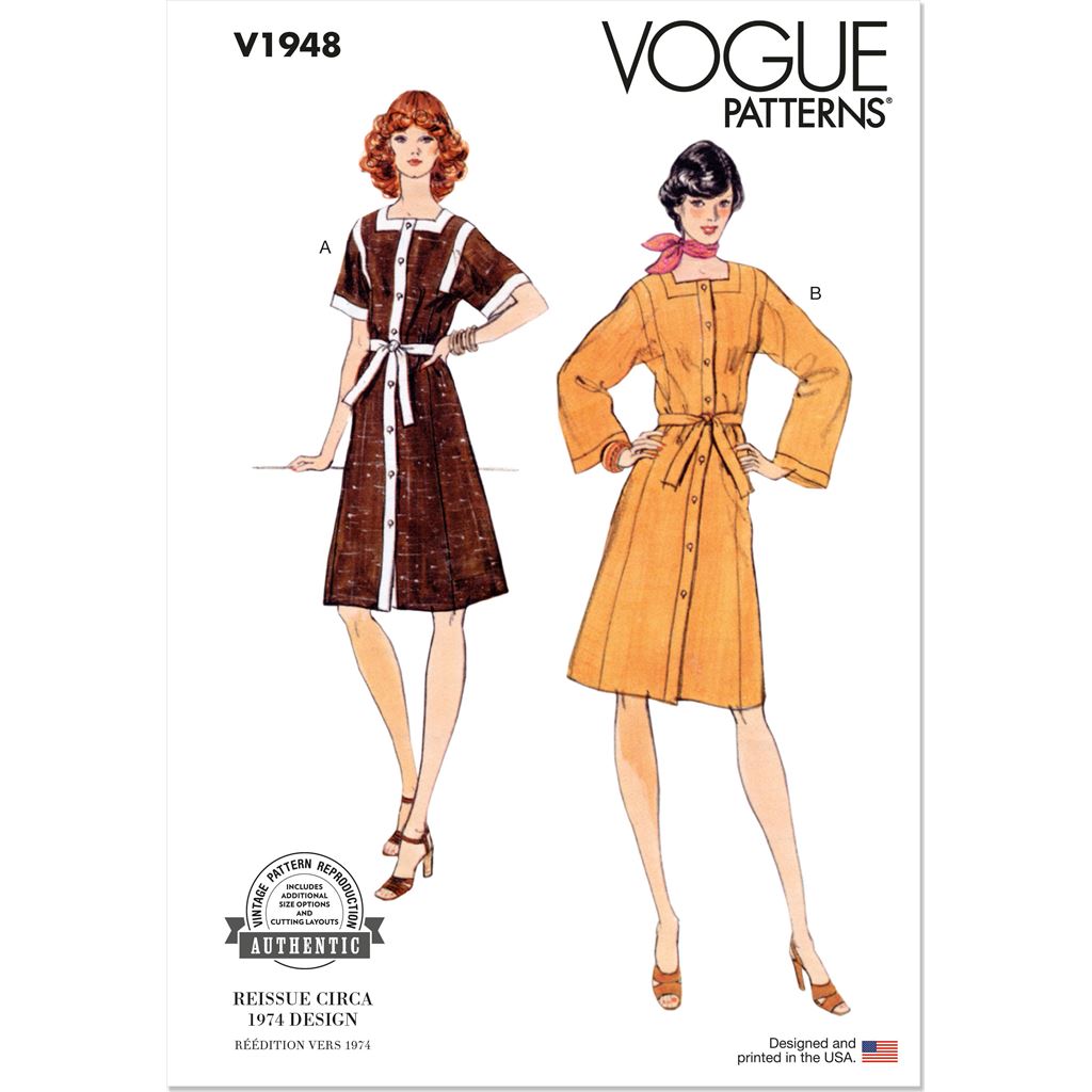 Vogue Pattern V1948 Misses Dress 1948 Image 1 From Patternsandplains.com