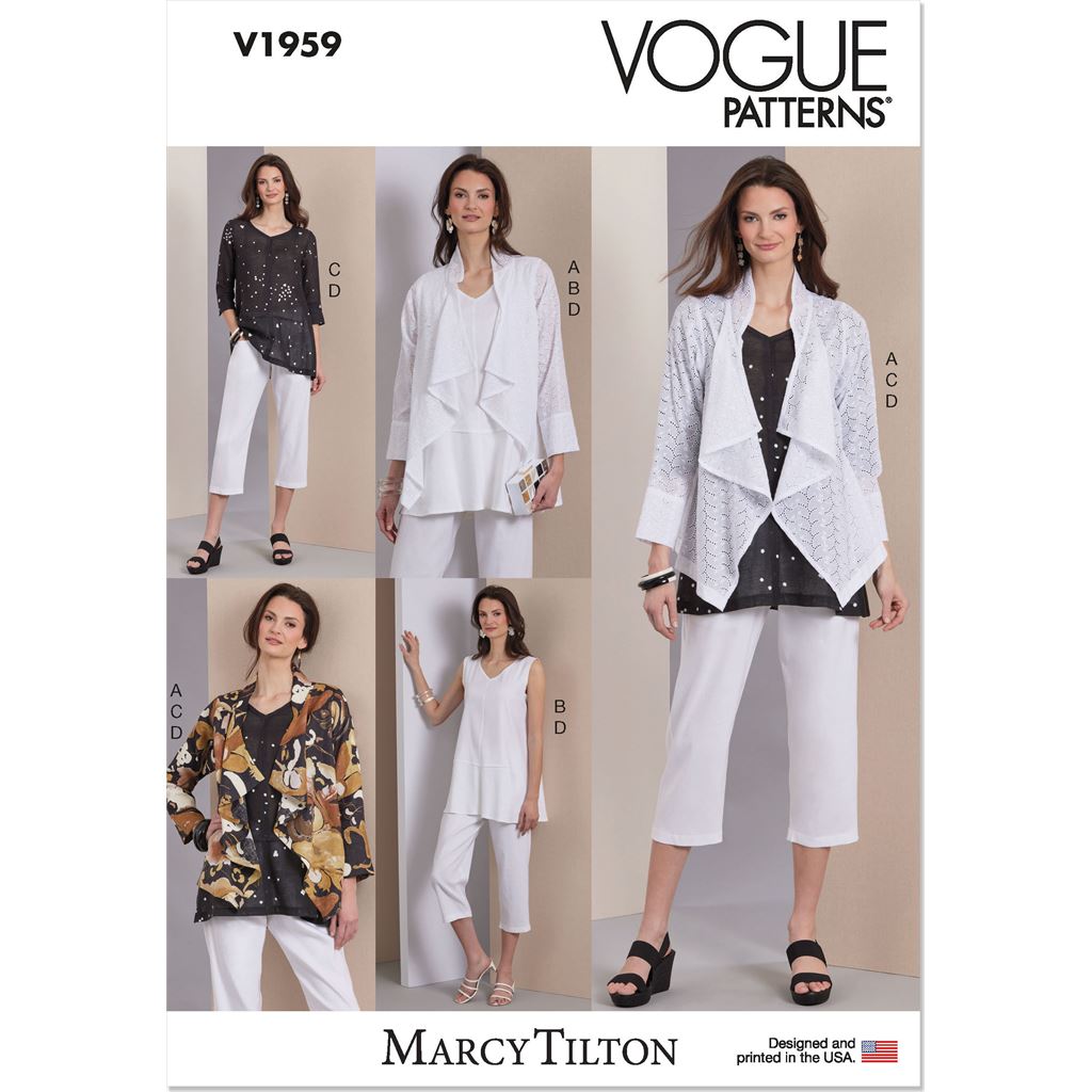 Vogue Pattern V1959 Misses Jacket Tunics and Pants by Marcy Tilton 1959 Image 1 From Patternsandplains.com