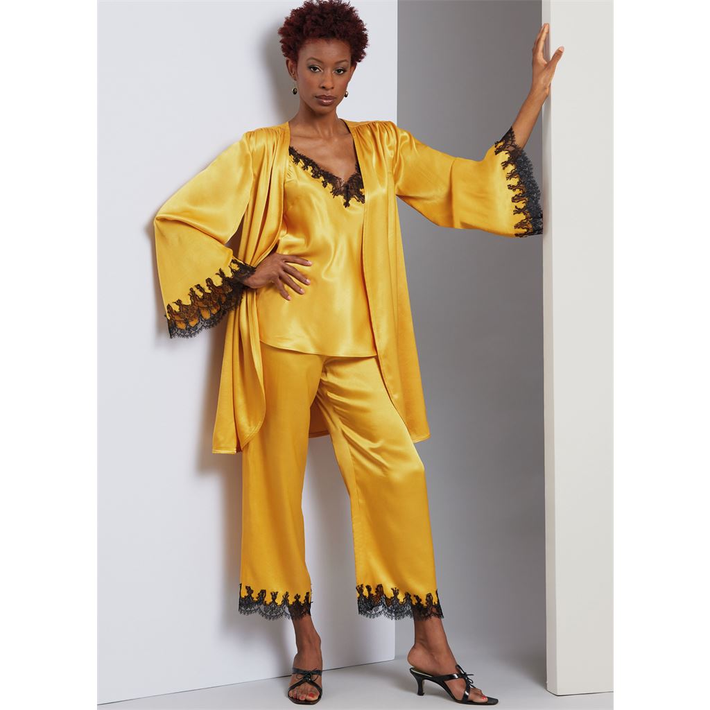 Vogue Pattern V1962 Misses Robe Camisole Slip Dress and Pants 1962 Image 2 From Patternsandplains.com