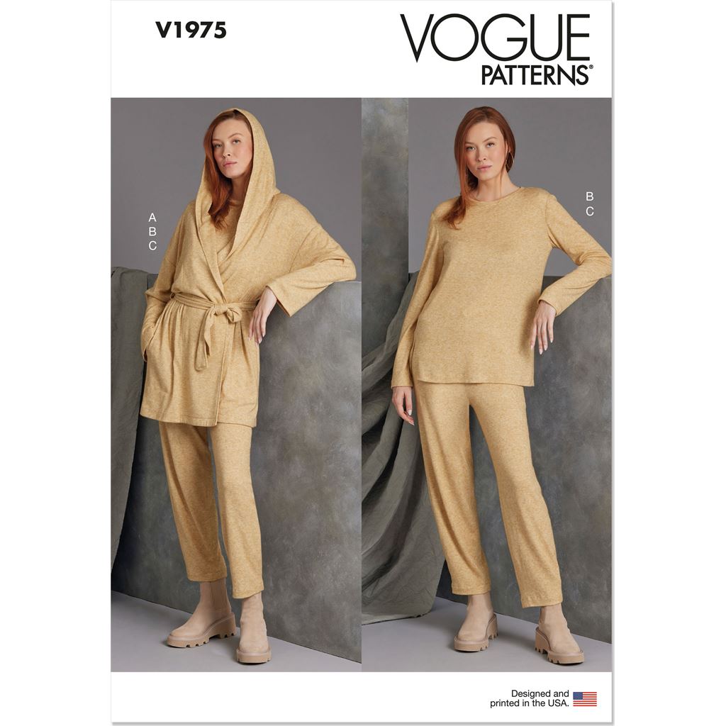 Vogue Pattern V1975 Misses Knit Jacket with Belt Top and Pants 1975 Image 1 From Patternsandplains.com