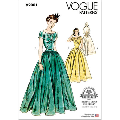 Vogue Pattern V2001 Misses Dress 2001 Image 1 From Patternsandplains.com