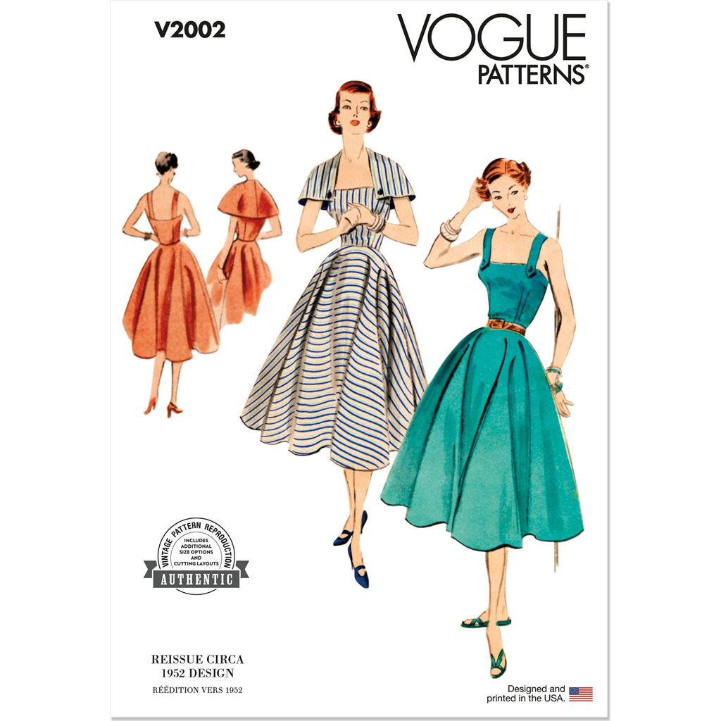 Vogue Pattern V2002 Misses Dress and Capelet 2002 Image 1 From Patternsandplains.com
