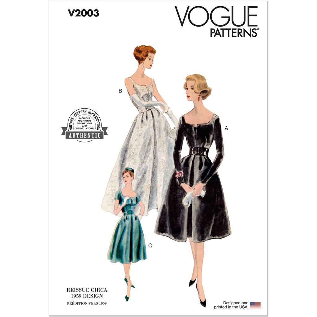 Vogue Pattern V2003 Misses Dress and Petticoat 2003 Image 1 From Patternsandplains.com