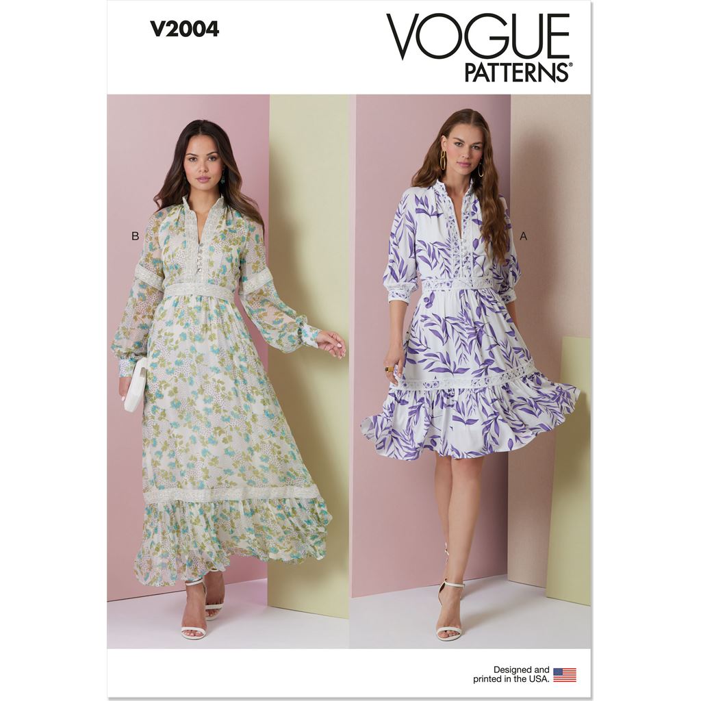 Vogue Pattern V2004 Misses Dress in Two Lengths 2004 Image 1 From Patternsandplains.com