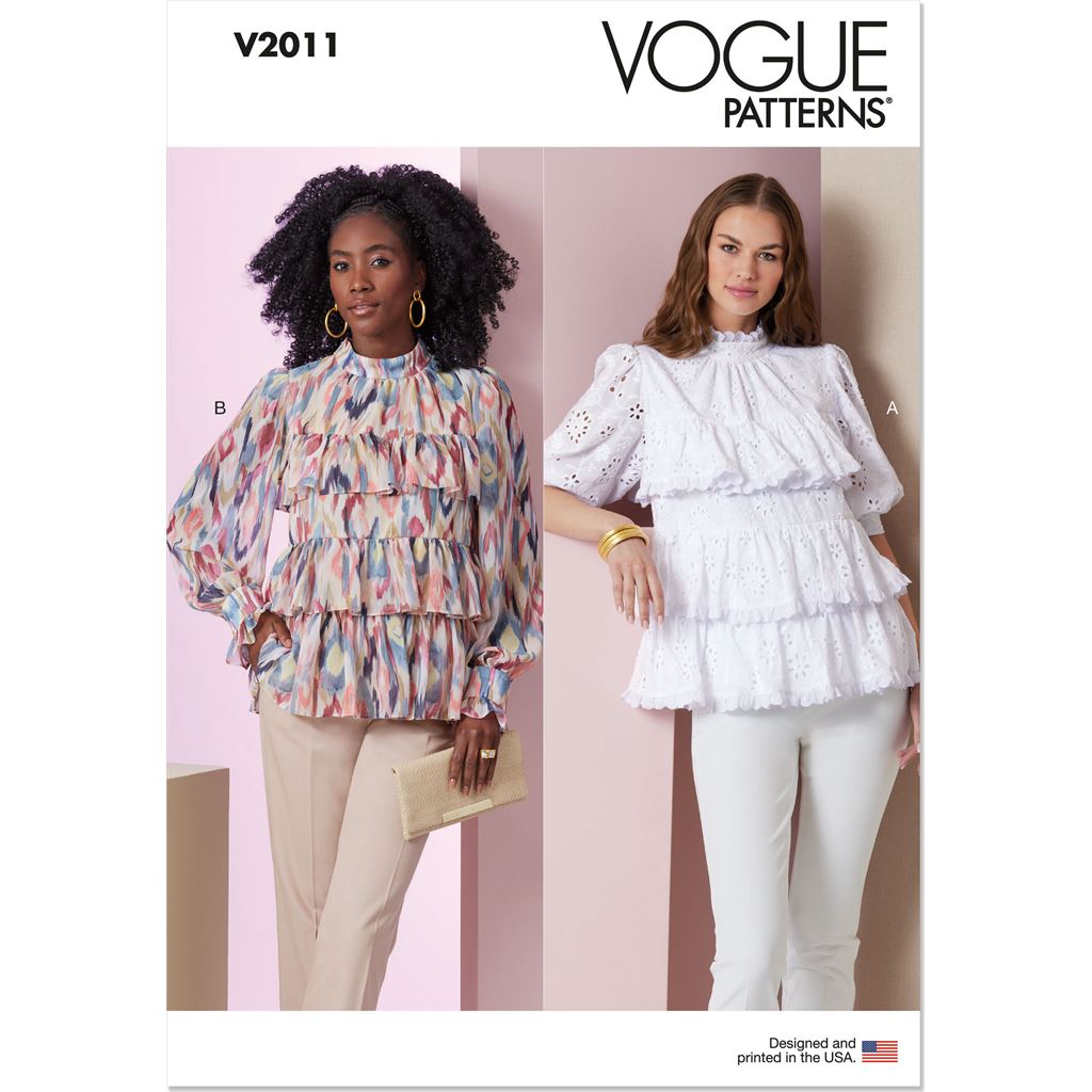 Vogue Pattern V2011 Misses Top with Sleeve Variations 2011 Image 1 From Patternsandplains.com