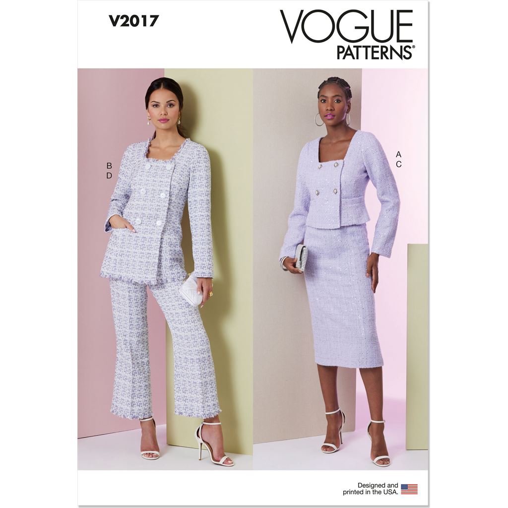Vogue Pattern V2017 Misses Jacket in Two Lengths Skirt and Pants 2017 Image 1 From Patternsandplains.com