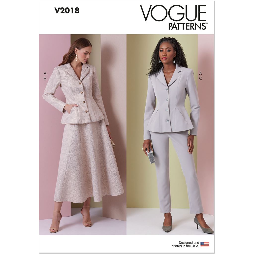 Vogue Pattern V2018 Misses Jacket Skirt and Pants 2018 Image 1 From Patternsandplains.com