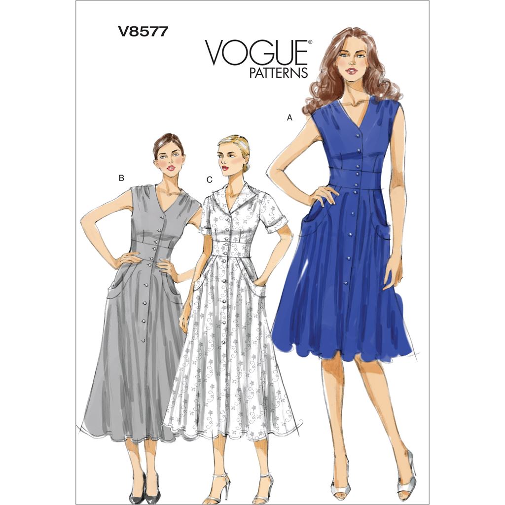 Vogue Pattern V8577 Misses' Dress 8577 - Patterns and Plains Vogue Pattern V8577 Misses' Dress 8577 - Patterns and Plains