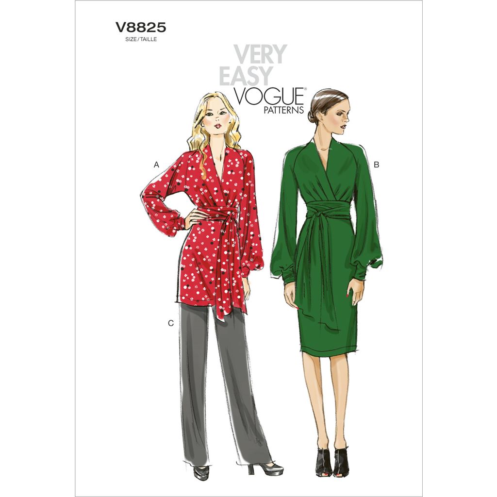 Vogue Pattern V8825 Misses Tunic Dress And Pants 8825 Image 1 From Patternsandplains.com