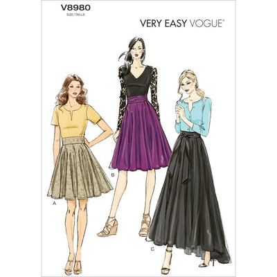 Vogue Pattern V8980 Misses Skirt 8980 Image 1 From Patternsandplains.com