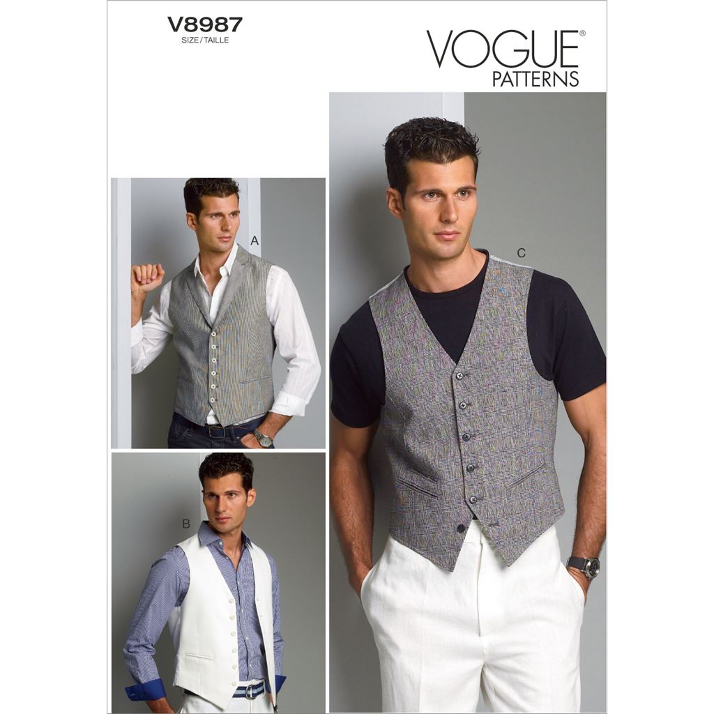 Vogue Pattern V8987 Mens Vest 8987 Image 1 From Patternsandplains.com