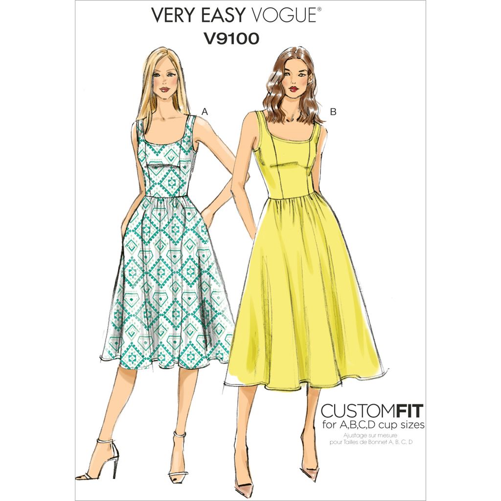 Vogue Pattern V9100 Misses Dress 9100 Image 1 From Patternsandplains.com