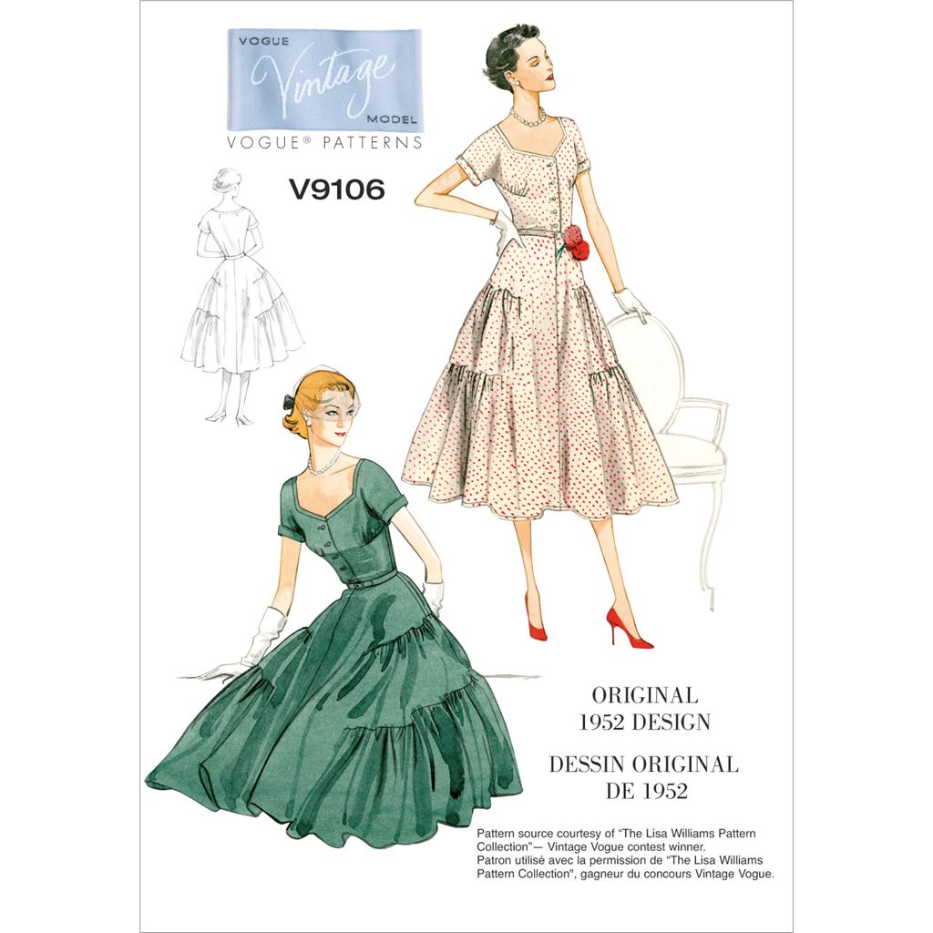 Vogue Pattern V9106 Misses Dress and Belt 9106 Image 1 From Patternsandplains.com