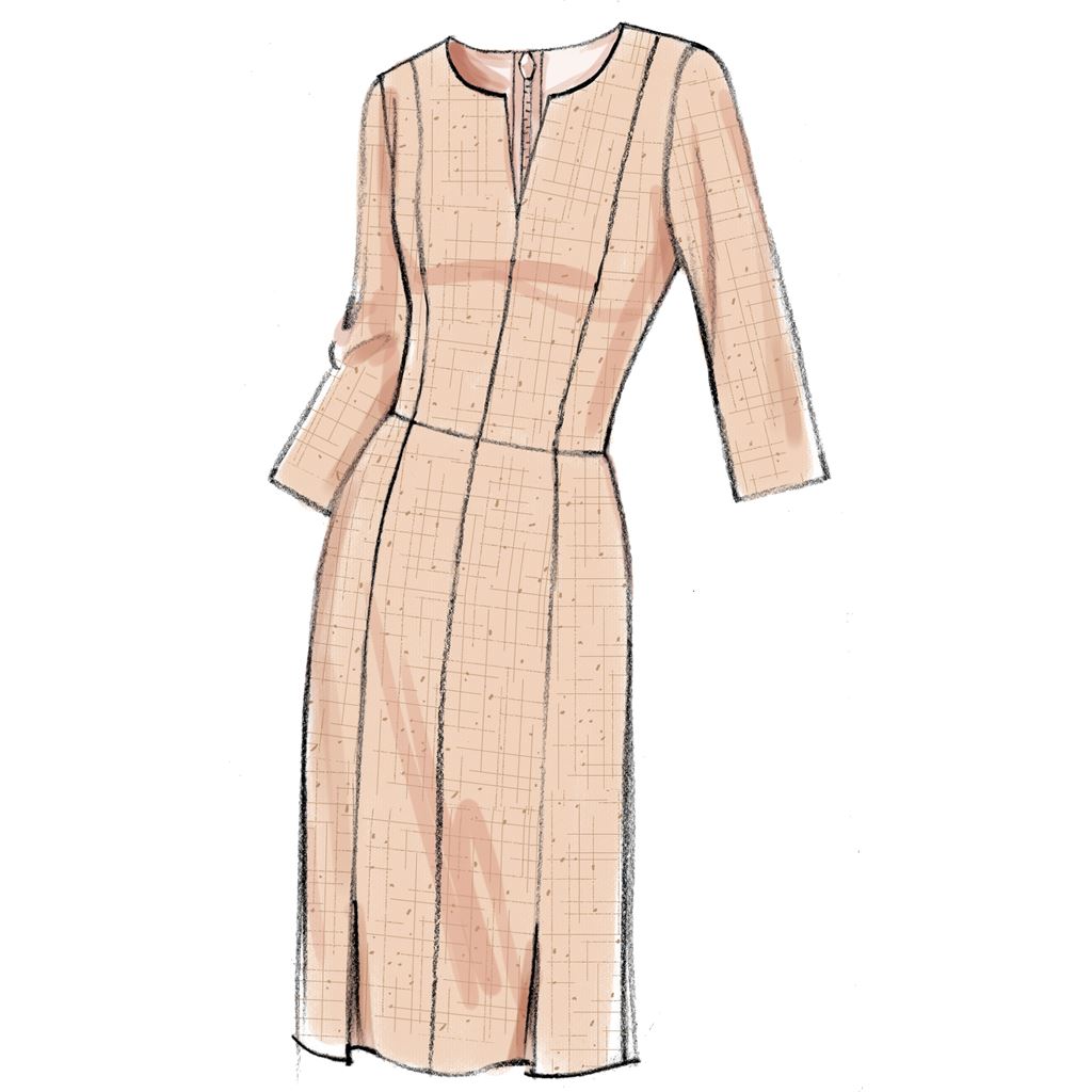 Vogue Pattern V9167 Misses Notch Neck Princess Seam Dresses 9167 Image 4 From Patternsandplains.com.jpg