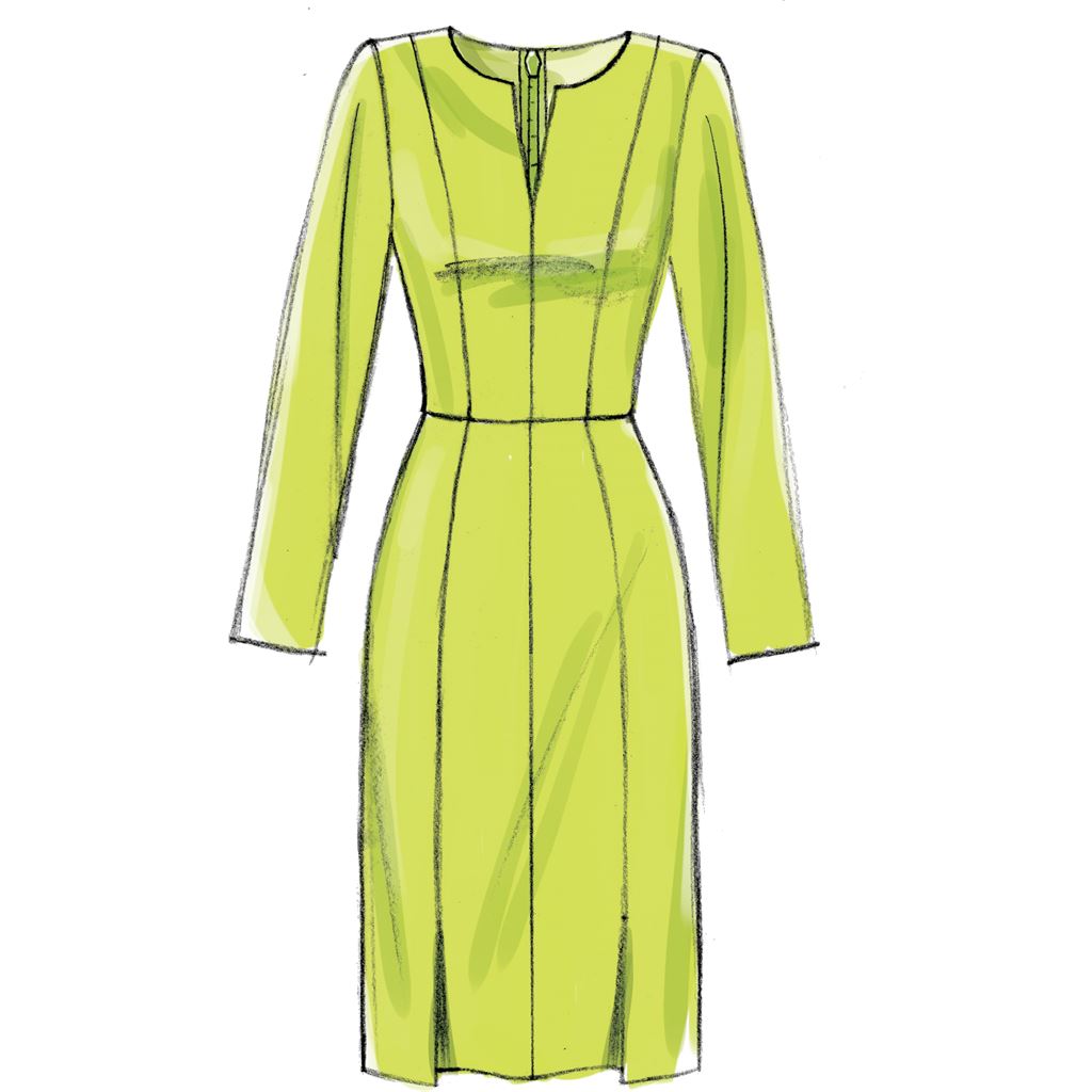 Vogue Pattern V9167 Misses Notch Neck Princess Seam Dresses 9167 Image 5 From Patternsandplains.com.jpg