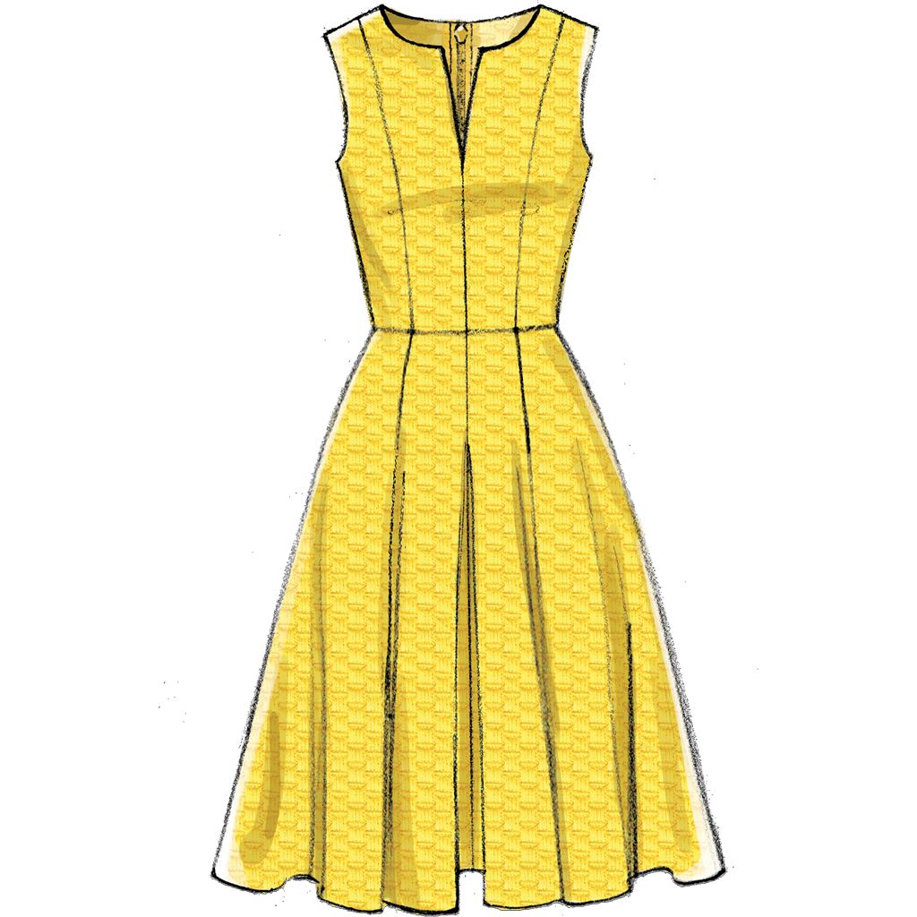 Vogue Pattern V9167 Misses Notch Neck Princess Seam Dresses 9167 Image 6 From Patternsandplains.com.jpg