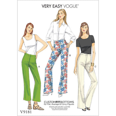 Vogue Pattern V9181 Misses Custom Fit Bootcut Pants 9181 Image 1 From Patternsandplains.com