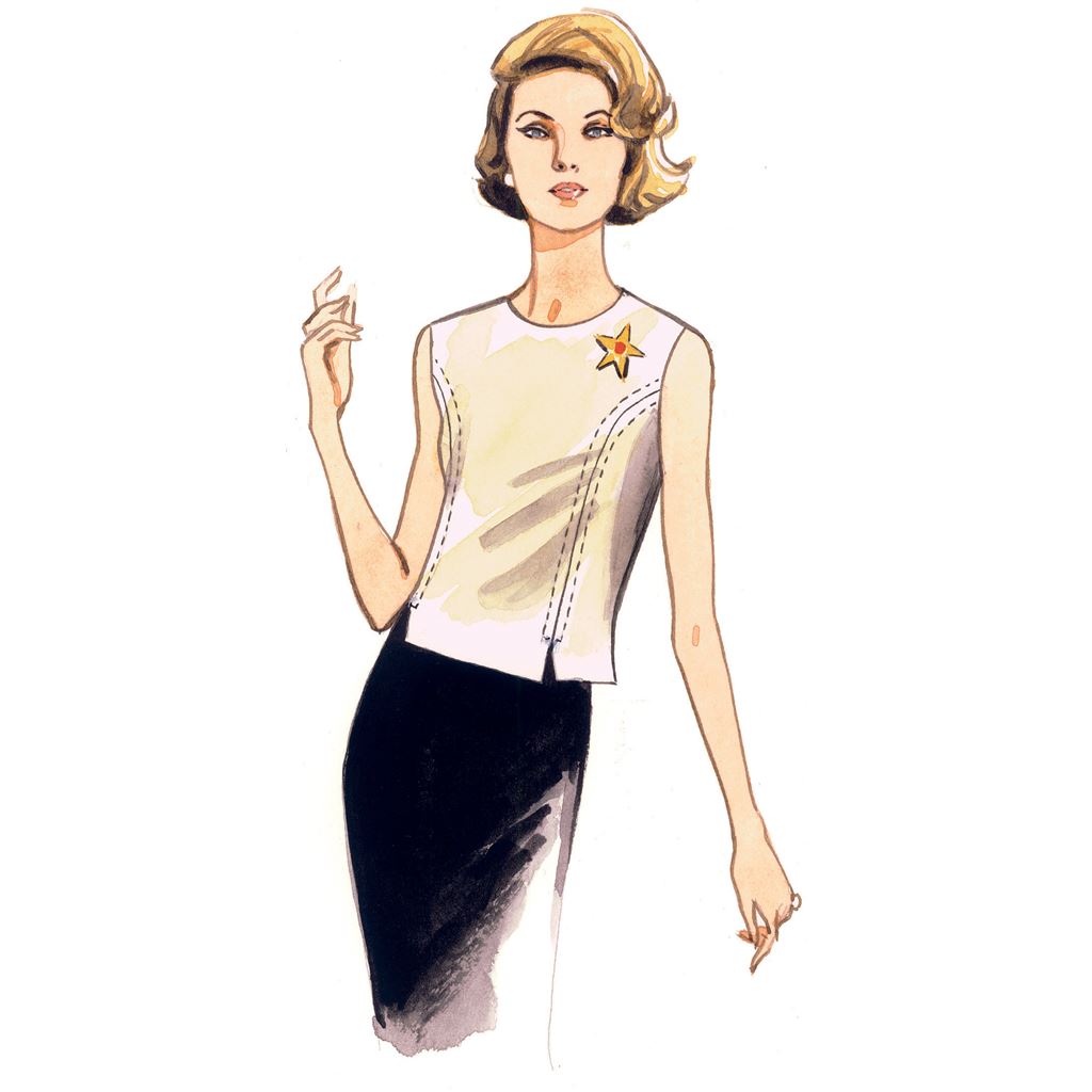 Vogue Pattern V9187 Misses Jewel or Scoop Neck Princess Seam Tops 9187 Image 3 From Patternsandplains.com.jpg