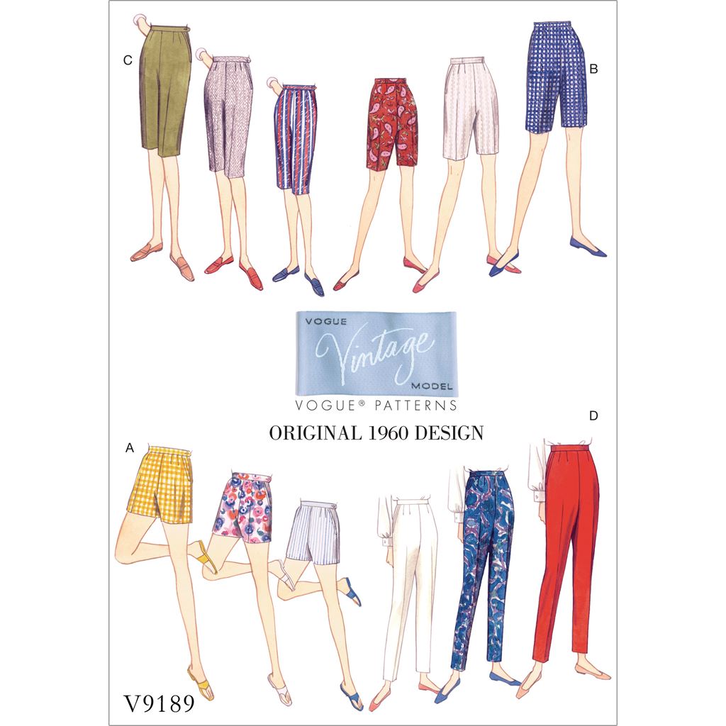 Vogue Pattern V9189 Misses Shorts and Tapered Pants 9189 Image 1 From Patternsandplains.com