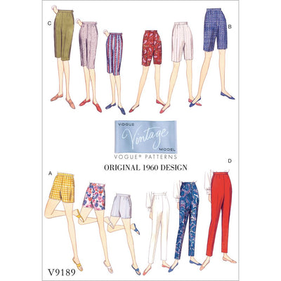 Vogue Pattern V9189 Misses Shorts and Tapered Pants 9189 Image 1 From Patternsandplains.com