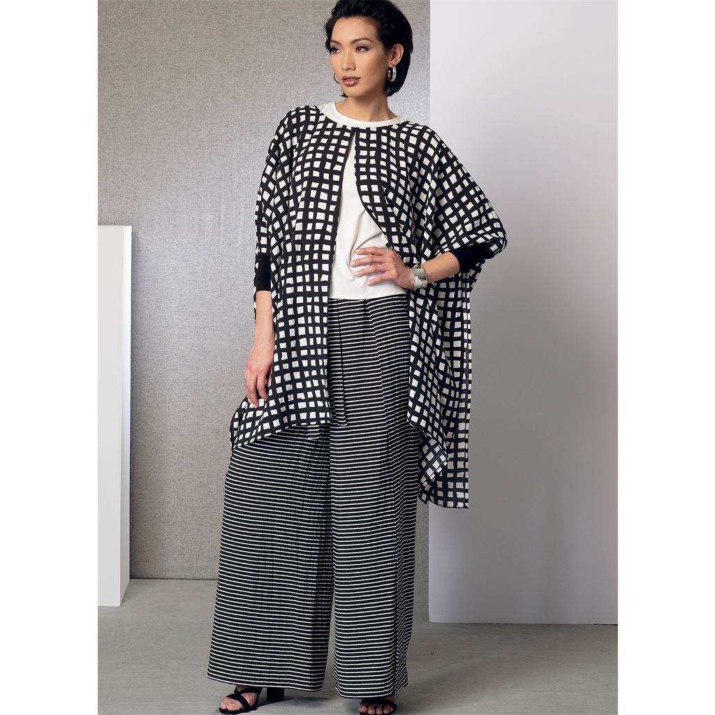 Vogue Pattern V9191 Misses Ponchos Back Pleat Top Shorts and Wide Leg Wrap Pants 9191 Image 2 From Patternsandplains.com.jpg