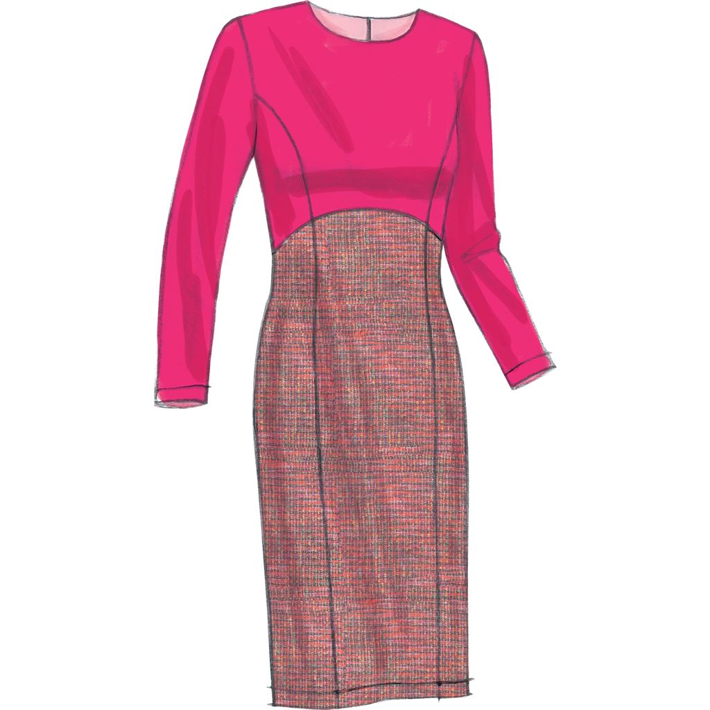 Vogue Pattern V9202 Misses Dresses with Flared or Straight Skirt Options 9202 Image 3 From Patternsandplains.com.jpg