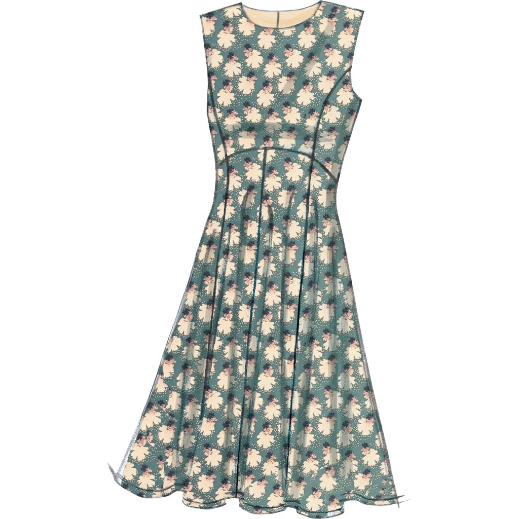 Vogue Pattern V9202 Misses Dresses with Flared or Straight Skirt Options 9202 Image 8 From Patternsandplains.com.jpg