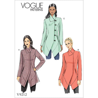Vogue Pattern V9212 Misses Seamed and Collared Jackets 9212 Image 1 From Patternsandplains.com
