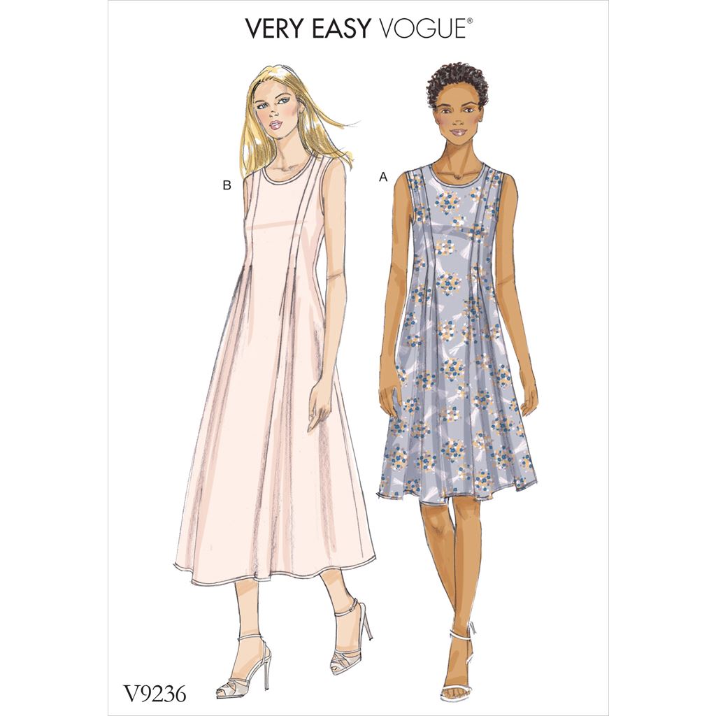Vogue Pattern V9236 Misses Released Pleat Fit and Flare Dresses 9236 Image 1 From Patternsandplains.com