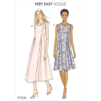 Vogue Pattern V9236 Misses Released Pleat Fit and Flare Dresses 9236 Image 1 From Patternsandplains.com