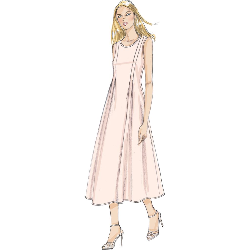 Vogue Pattern V9236 Misses Released Pleat Fit and Flare Dresses 9236 Image 2 From Patternsandplains.com.jpg