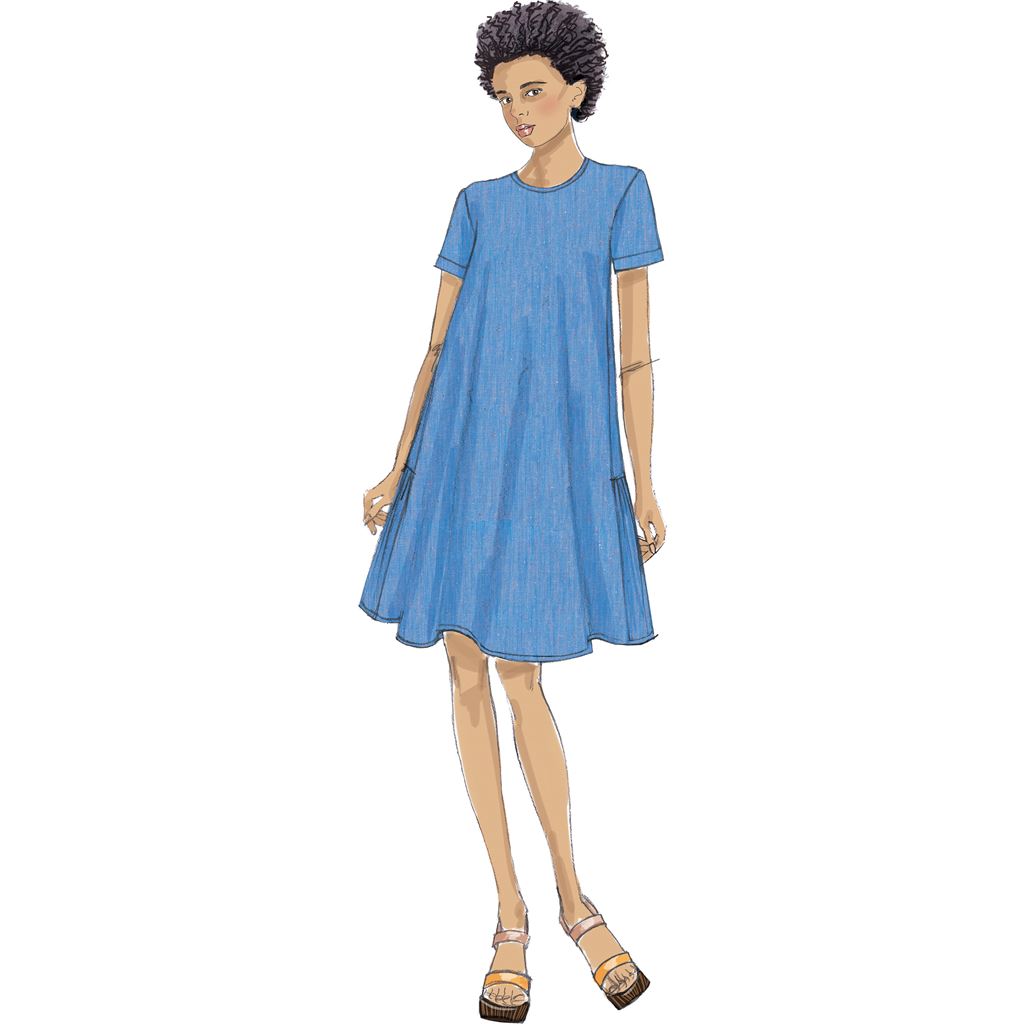 Vogue Pattern V9237 Misses A Line Back Ruffle Dresses 9237 Image 2 From Patternsandplains.com.jpg