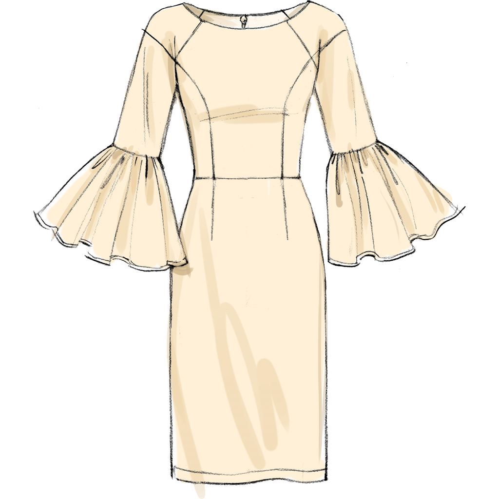 Vogue Pattern V9239 Misses Princess Seam Dresses with Sleeve and Skirt Variations 9239 Image 3 From Patternsandplains.com.jpg