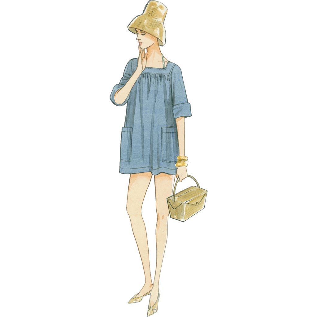 Vogue Pattern V9255 Misses Lined Halter Bra and Shorts and Square Neck Coverup with Pockets 9255 Image 6 From Patternsandplains.com.jpg