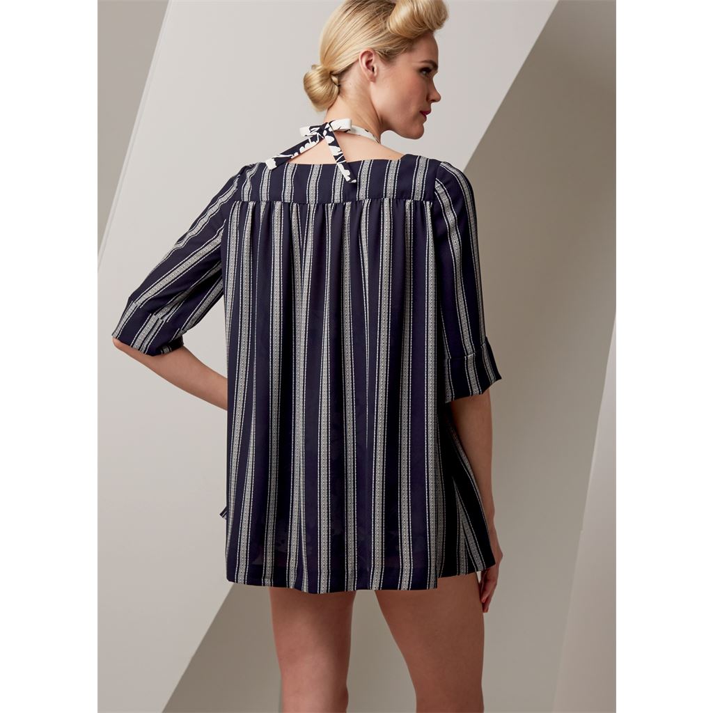 Vogue Pattern V9255 Misses Lined Halter Bra and Shorts and Square Neck Coverup with Pockets 9255 Image 9 From Patternsandplains.com.jpg