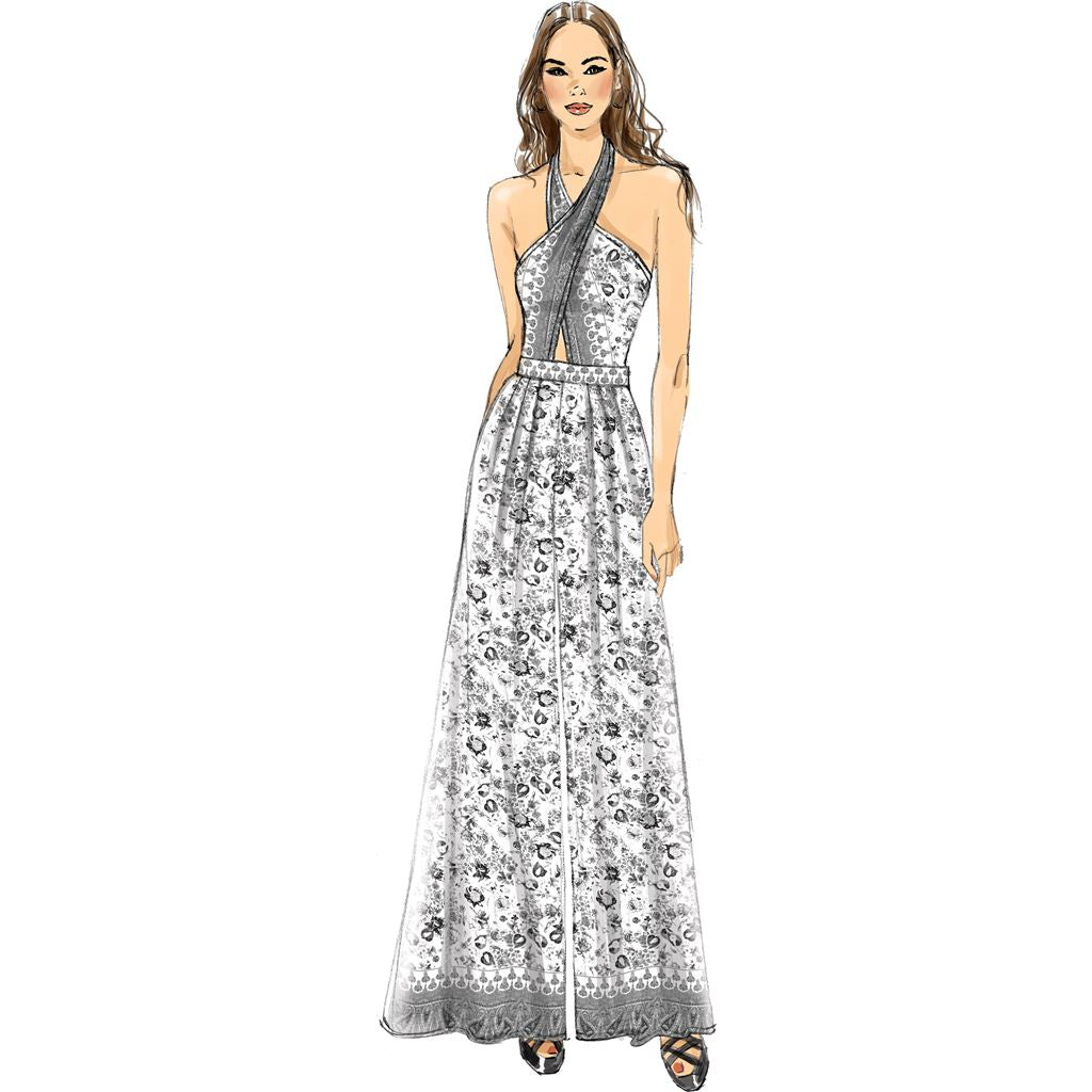 Vogue Pattern V9259 Misses Criss Cross Halter Romper and Jumpsuit with Length Variations 9259 Image 5 From Patternsandplains.com.jpg