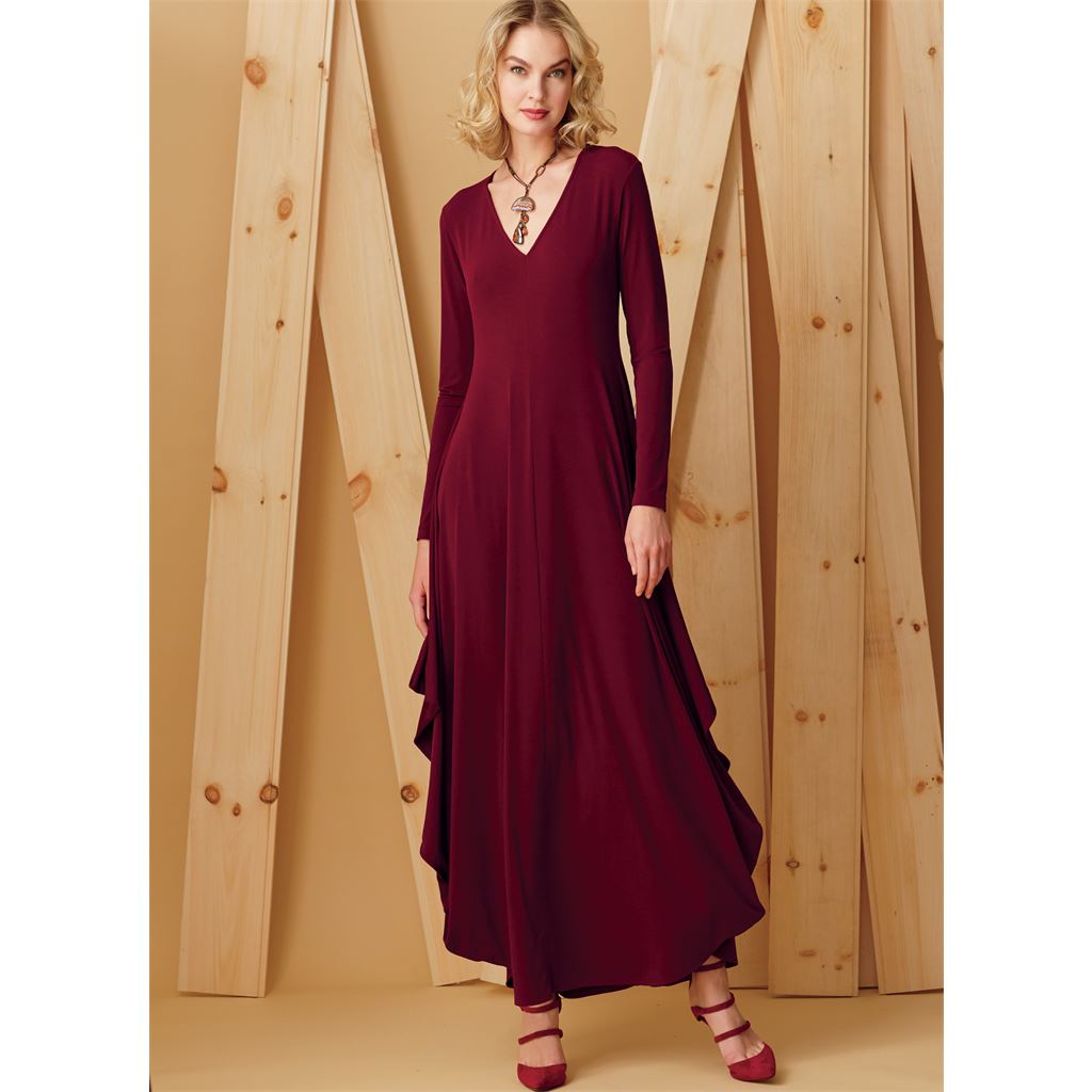 Vogue Pattern V9268 Misses Knit V Neck Draped Dresses 9268 Image 2 From Patternsandplains.com.jpg