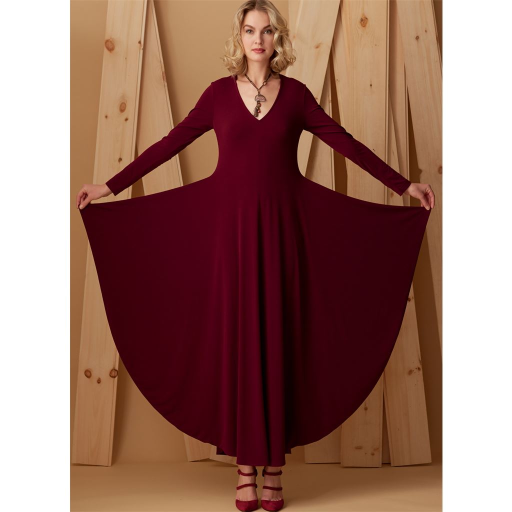 Vogue Pattern V9268 Misses Knit V Neck Draped Dresses 9268 Image 4 From Patternsandplains.com.jpg