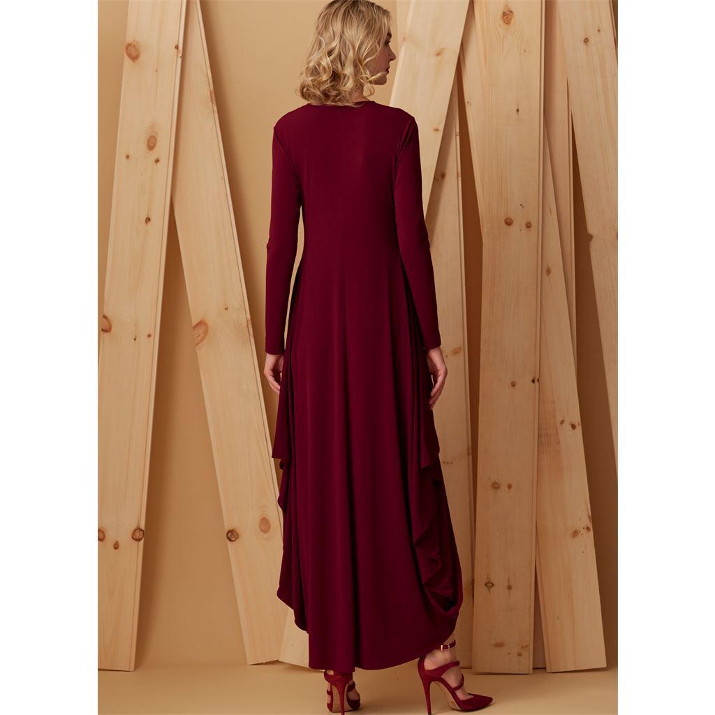 Vogue Pattern V9268 Misses Knit V Neck Draped Dresses 9268 Image 5 From Patternsandplains.com.jpg