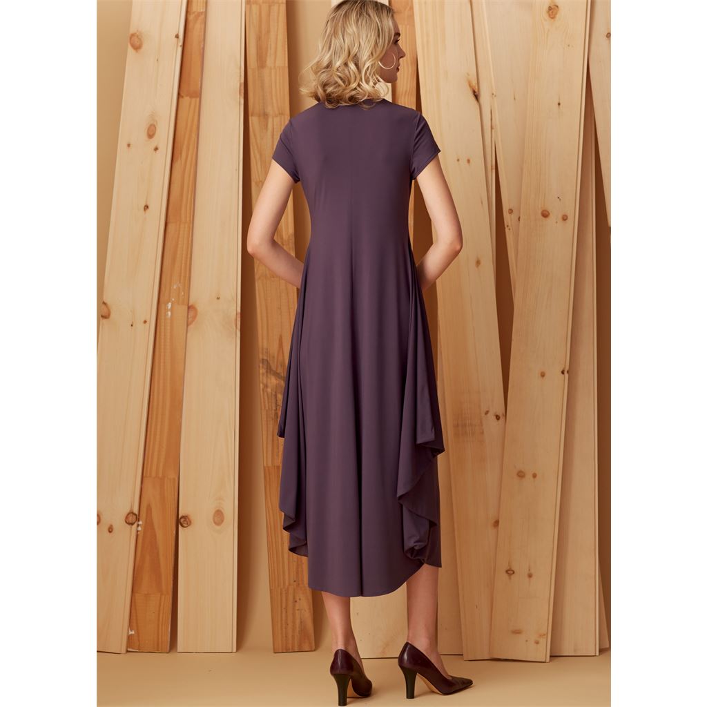 Vogue Pattern V9268 Misses Knit V Neck Draped Dresses 9268 Image 6 From Patternsandplains.com.jpg