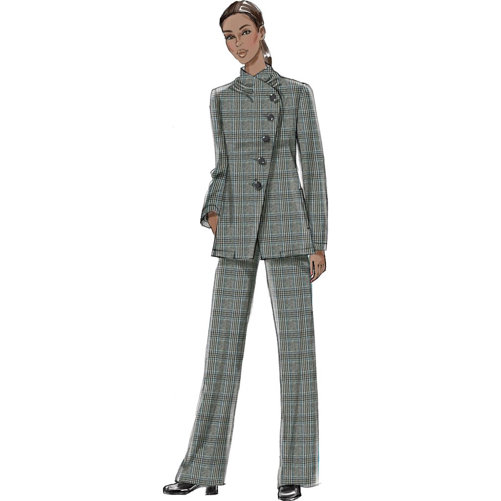 Vogue Pattern V9274 Misses Asymmetrical Lined Jacket and Pull On Pants 9274 Image 2 From Patternsandplains.com.jpg