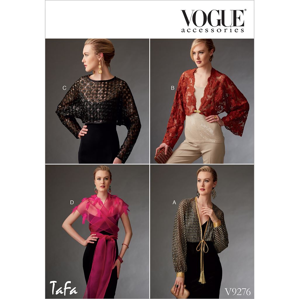 Vogue Pattern V9276 Misses Reversible Shrugs and Capelet 9276 Image 1 From Patternsandplains.com