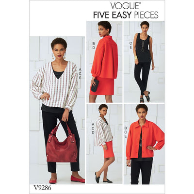 Vogue Pattern V9286 Misses Tops Straight Skirt and Pants 9286 Image 1 From Patternsandplains.com