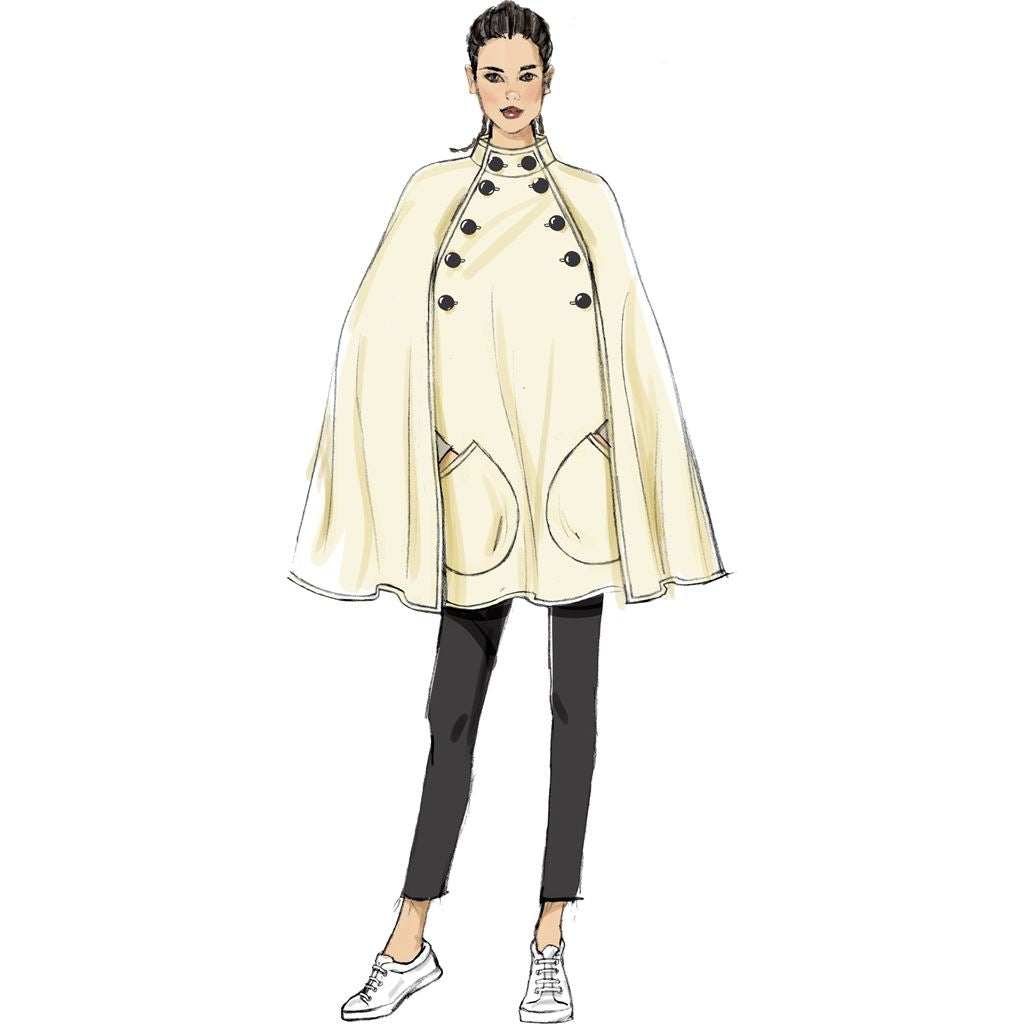 Vogue Pattern V9288 Misses Cape with Stand Collar Pockets and Belt 9288 Image 5 From Patternsandplains.com.jpg