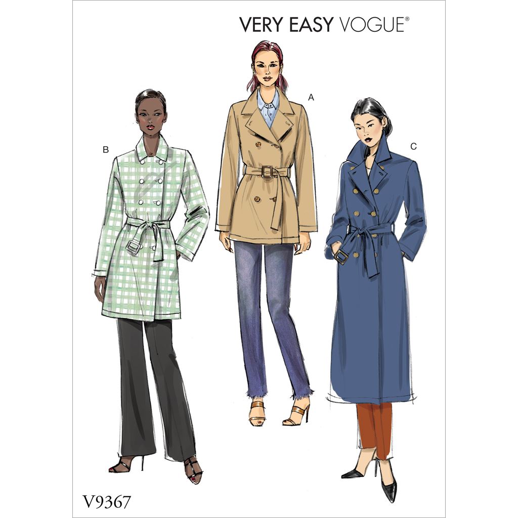 Vogue Pattern V9367 Misses Coat and Belt 9367 Image 1 From Patternsandplains.com